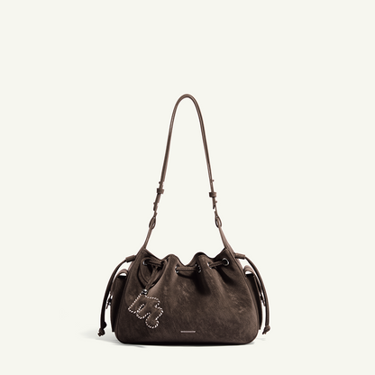 Mossdoom The Cloud Bellis Shoulder Bag - กระเป๋าสะพายไหล่ทรงถังหนังกลับสไตล์เรโทร