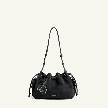 Mossdoom The Cloud Bellis Shoulder Bag - กระเป๋าสะพายไหล่ทรงถังหนังกลับสไตล์เรโทร