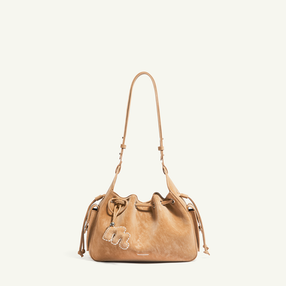 Mossdoom The Cloud Bellis Shoulder Bag - กระเป๋าสะพายไหล่ทรงถังหนังกลับสไตล์เรโทร