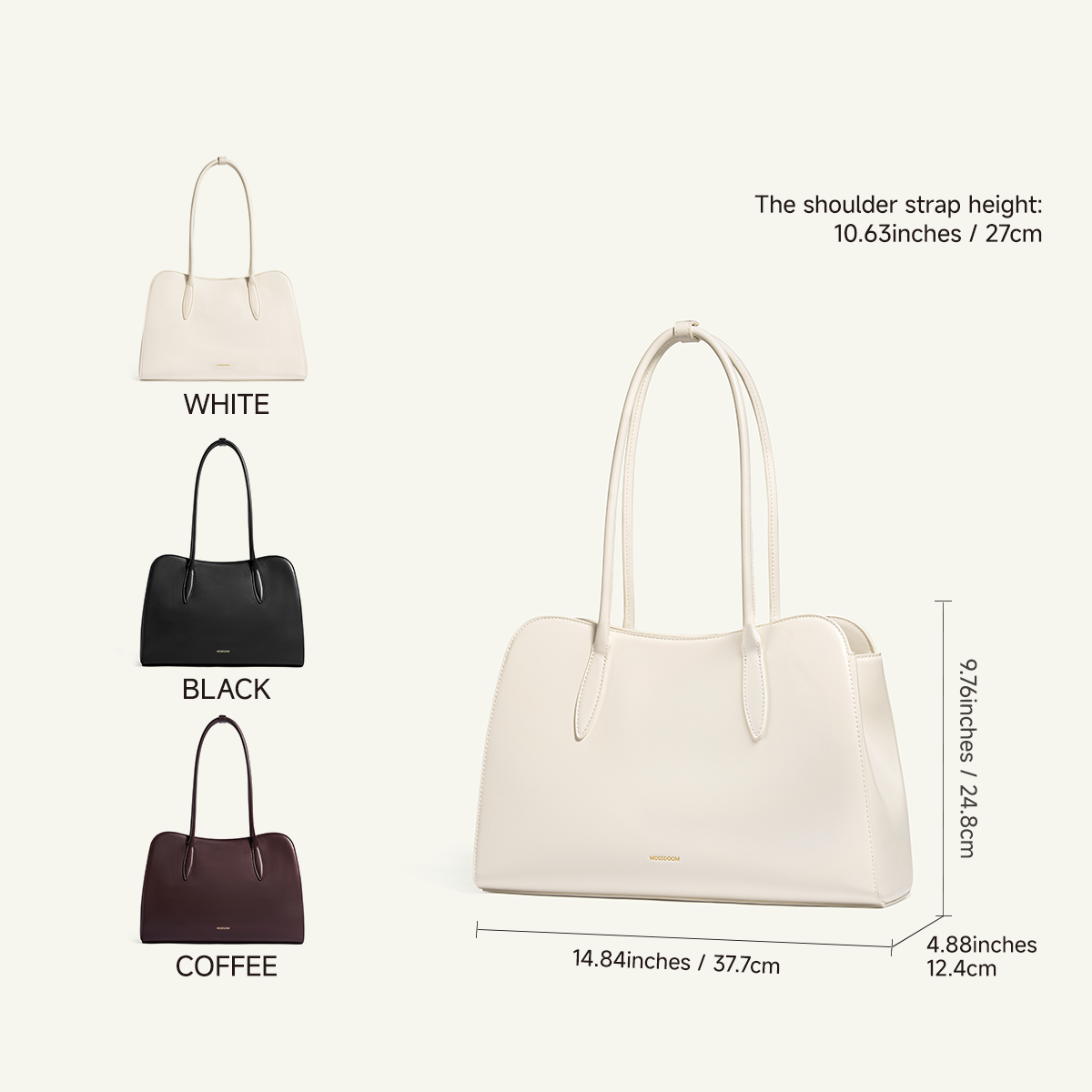 Mossdoom Muse Lorelia Shoulder Bag - กระเป๋าโท้ทหรูหรา ขนาดใหญ่ คุณภาพสูง