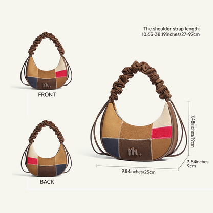 Mossdoom Velvie Shoulder Bag - กระเป๋าถือผู้หญิง ลายปะติดหลายสี สายสะพายปรับได้