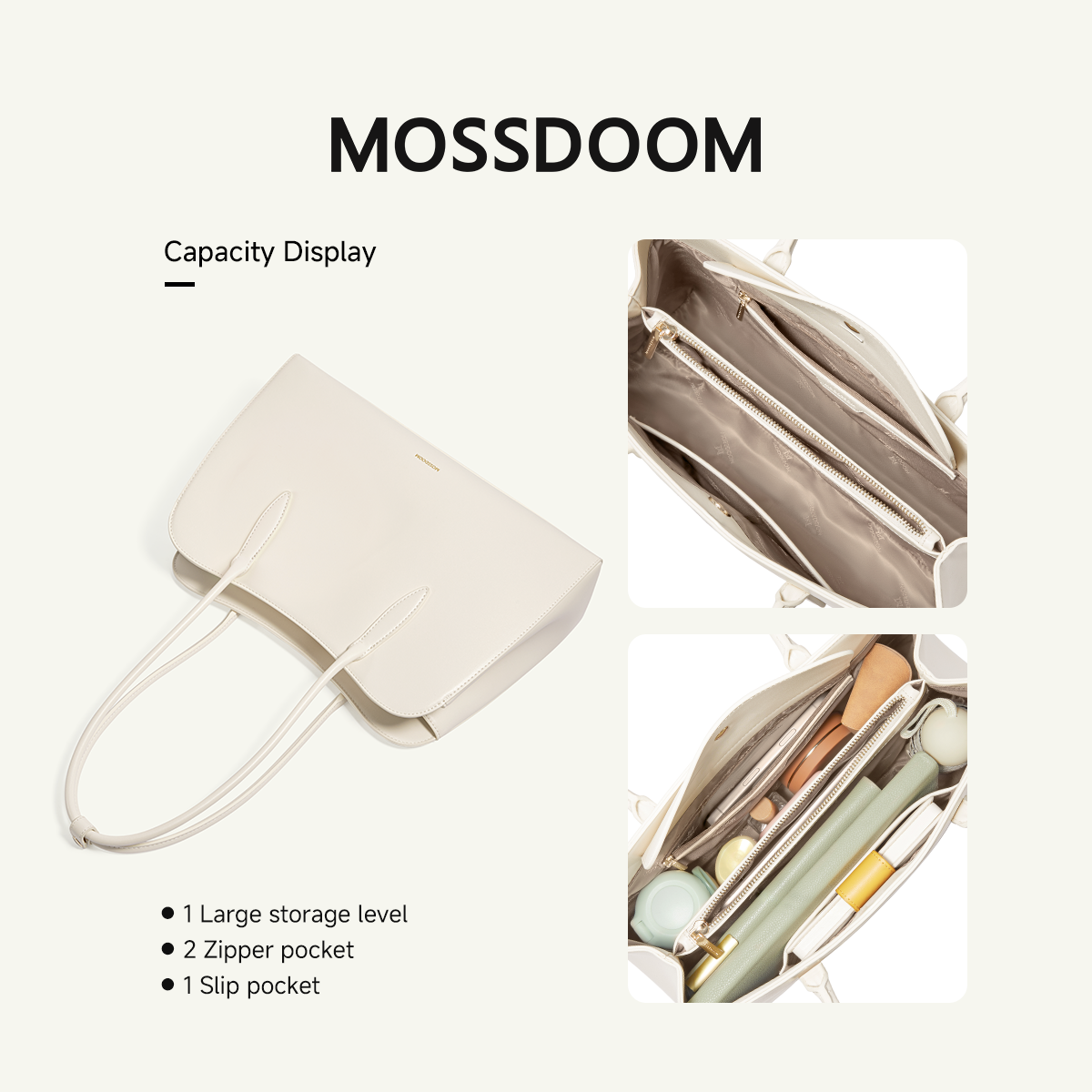Mossdoom Muse Lorelia Shoulder Bag - กระเป๋าโท้ทหรูหรา ขนาดใหญ่ คุณภาพสูง