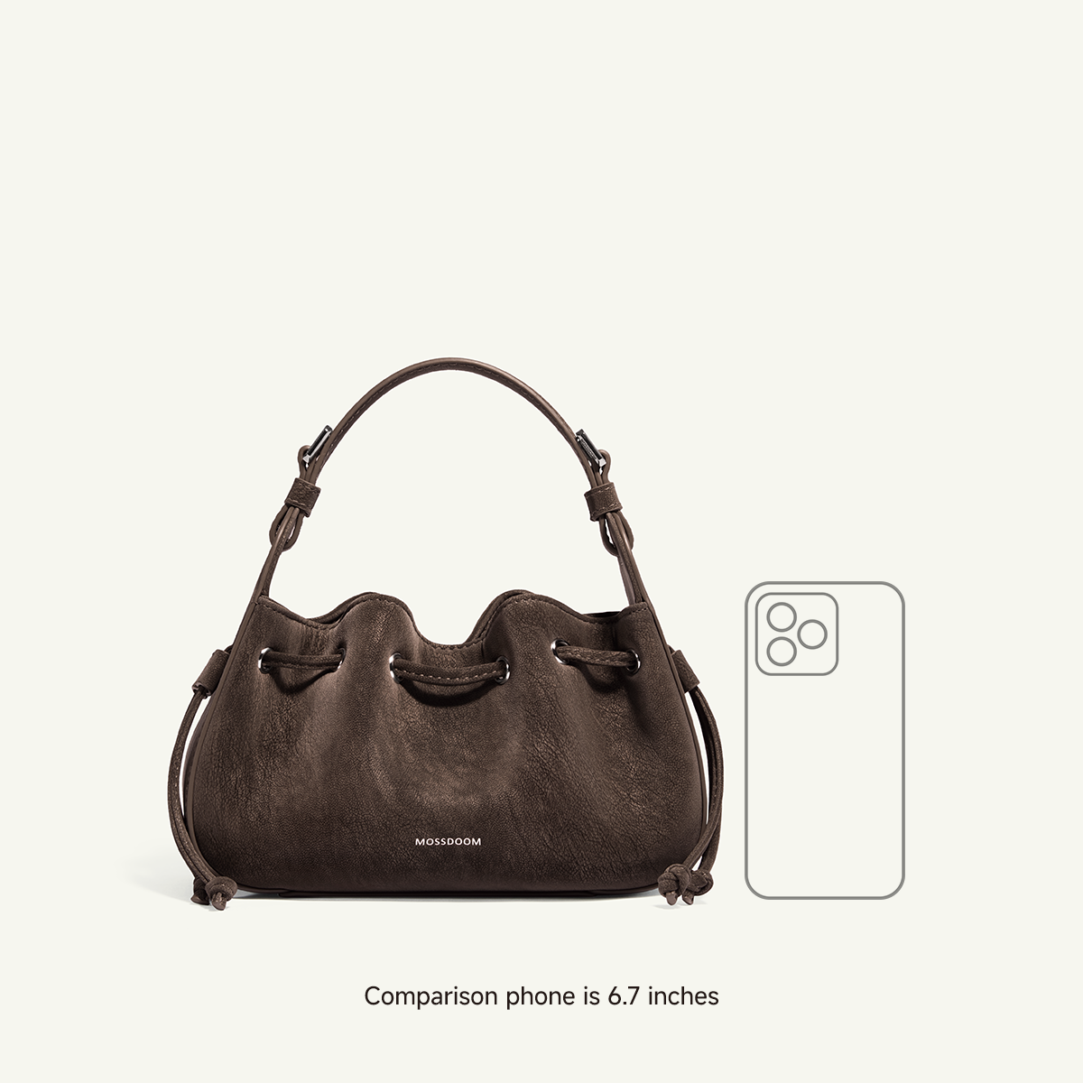 Mossdoom Tilia Crossbody Bag - กระเป๋าถือหนังกลับขนาดเล็กรูปทรงคล้ายเกี๊ยว มีสายสะพายไหล่ยาว
