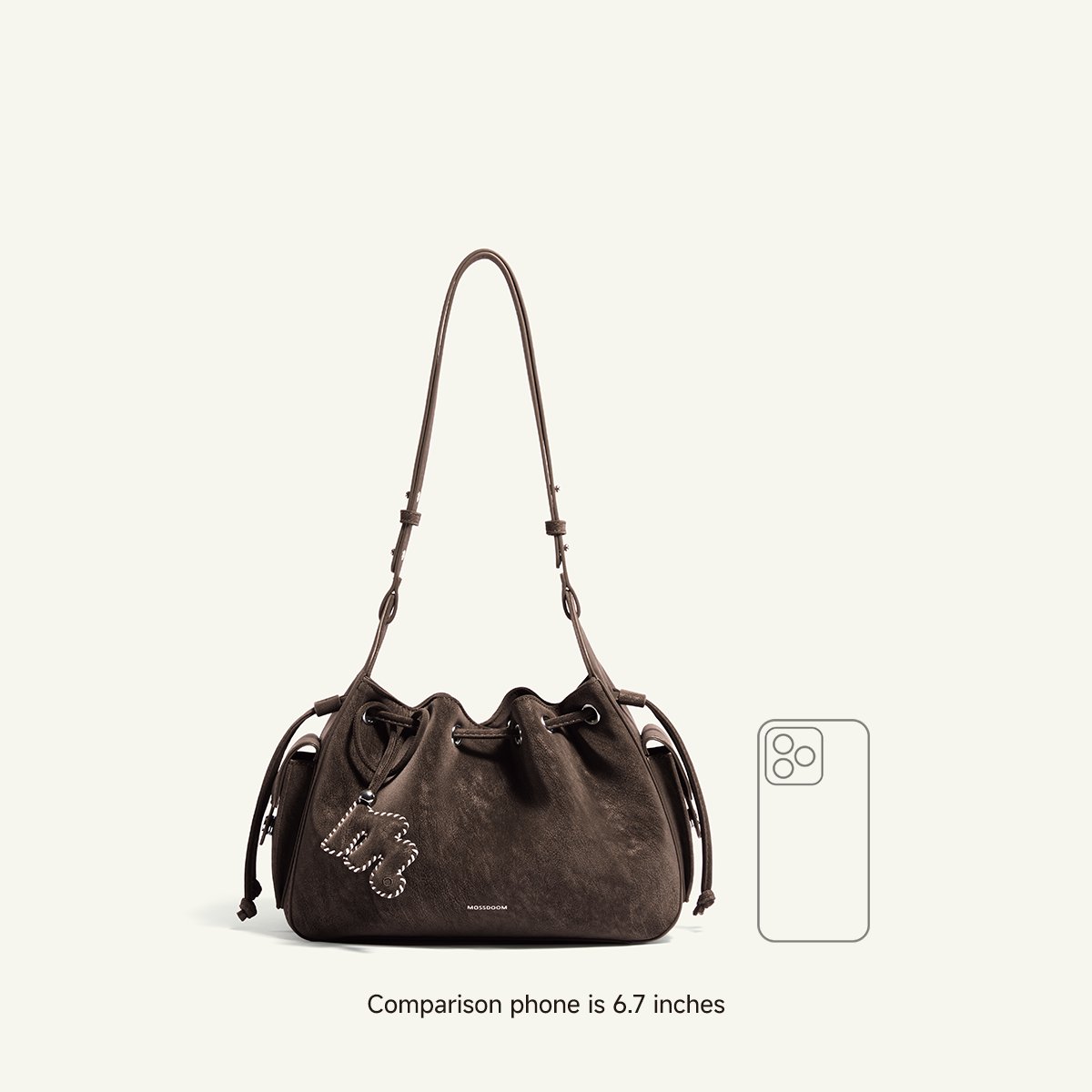 Mossdoom The Cloud Bellis Shoulder Bag - กระเป๋าสะพายไหล่ทรงถังหนังกลับสไตล์เรโทร