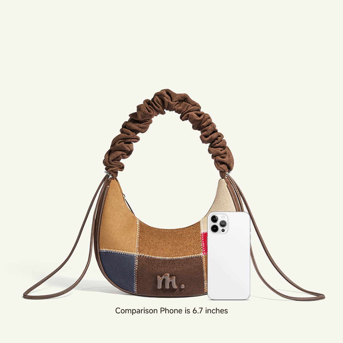 Mossdoom Velvie Shoulder Bag - กระเป๋าถือผู้หญิง ลายปะติดหลายสี สายสะพายปรับได้